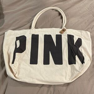 NWT Large PINK canvas tote